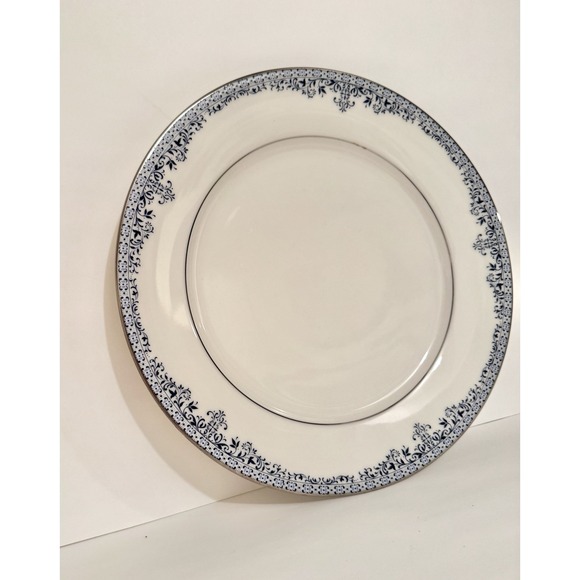 Noritake Other - Noritake Charleston‎ 7148 Bread Plates Ivory Blue Filigree Platinum Trim
